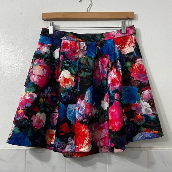 Express Dresses & Skirts - Express S Multicolor Watercolor Floral FairyGrunge Art to Wear A-Line Mini Skirt